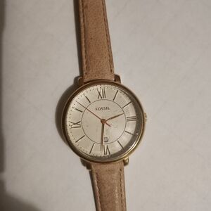 Fossil Rose Gold and Tan Leather Watch